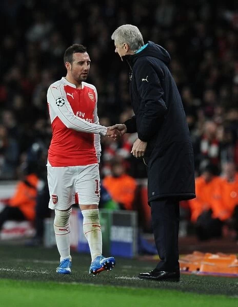 Arsene Wenger and Santi Cazorla: United in Action for Arsenal during the 2015 Champions League Match against Dinamo Zagreb