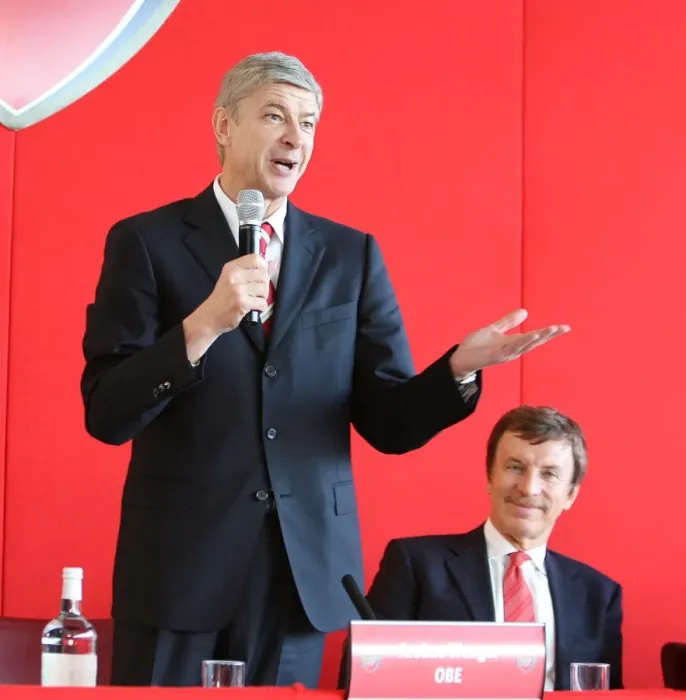 Framed Print : Arsene Wenger and Stan Kroenke at Arsenal AGM, 2008 - Emirates Stadium Framed Print : Arsene Wenger and Stan Kroenke at Arsenal AGM, 2008 - Emirates Stadium
