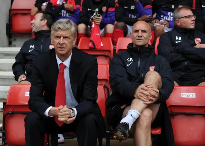 Framed Print : Arsene Wenger and Steve Bould Before Arsenal v Anderlecht Pre-Season Match, 2012 Framed Print : Arsene Wenger and Steve Bould Before Arsenal v Anderlecht Pre-Season Match, 2012
