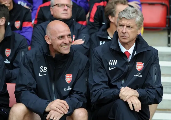Framed Print : Arsene Wenger and Steve Bould: Arsenal's Manager and Assistant Manager at 2012 Pre-Season Match vs. Southampton
