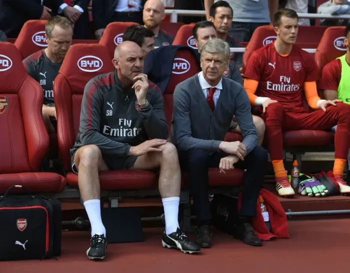 Framed Print : Arsene Wenger and Steve Bould: Pre-Match Huddle at Arsenal's Emirates Stadium (Arsenal v West Ham United, 2017-18) Framed Print : Arsene Wenger and Steve Bould: Pre-Match Huddle at Arsenal's Emirates Stadium (Arsenal v West Ham United, 2017-18)