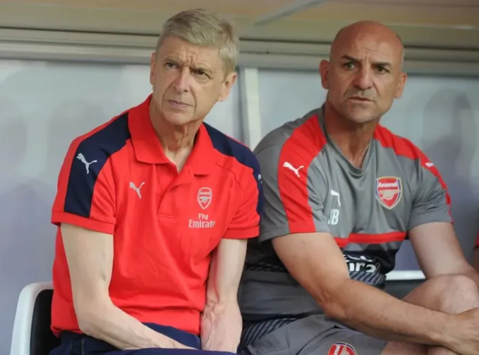 Framed Print : Arsene Wenger and Steve Bould: Pre-Season Preparation with Arsenal at RC Lens (2016) Framed Print : Arsene Wenger and Steve Bould: Pre-Season Preparation with Arsenal at RC Lens (2016)