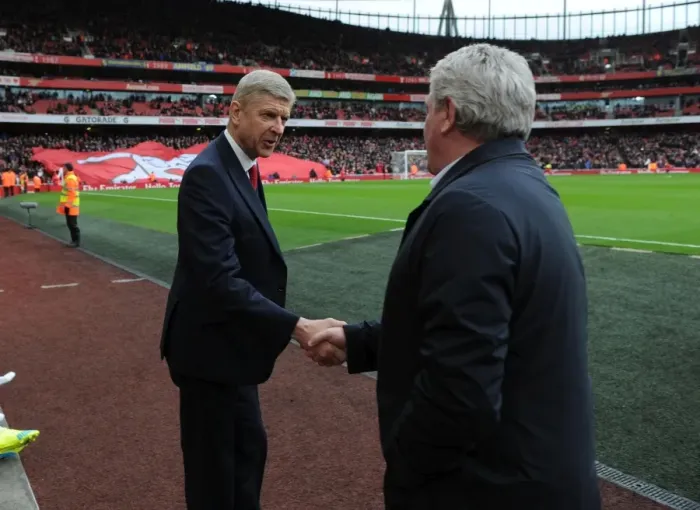 Framed Print : Arsene Wenger and Steve Bruce: A Pre-Match Handshake at Arsenal vs. Hull City (FA Cup 2015-16)