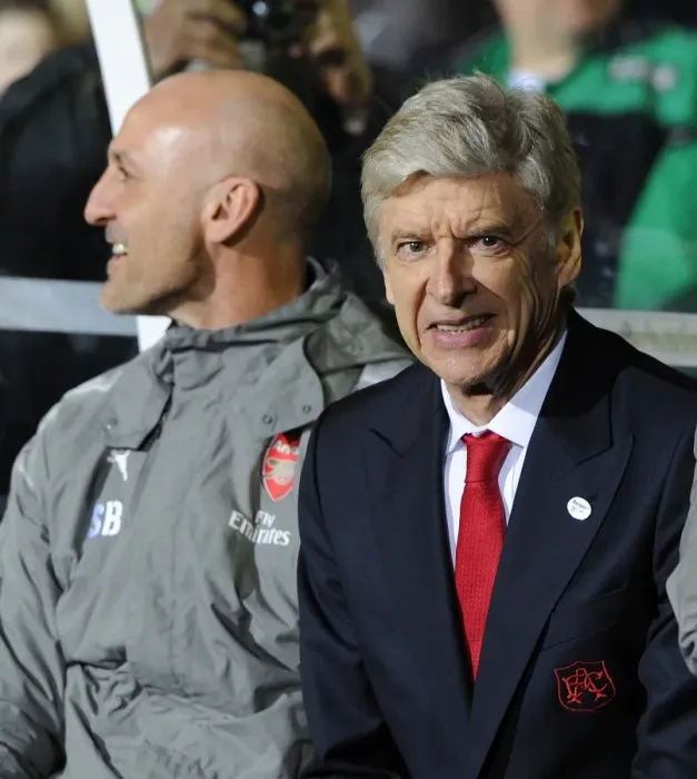 Framed Print : Arsene Wenger at Sutton United: Arsenal's FA Cup Fifth Round Challenge