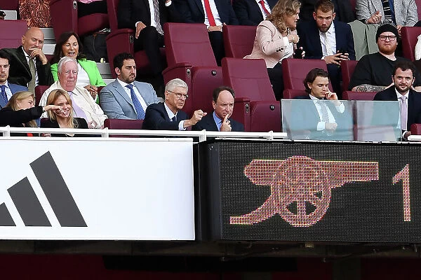 Arsene Wenger and Tim Lewis Watching Arsenal FC vs AS Monaco at Emirates Cup 2023-24