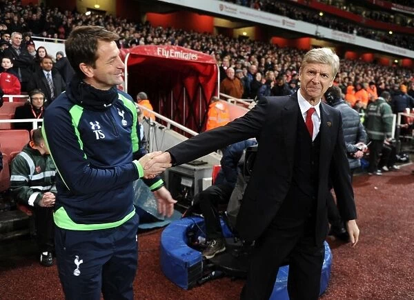 Arsene Wenger and Tim Sherwood: United in Pre-Match Handshake at FA Cup Third Round between Arsenal and Tottenham, 2014