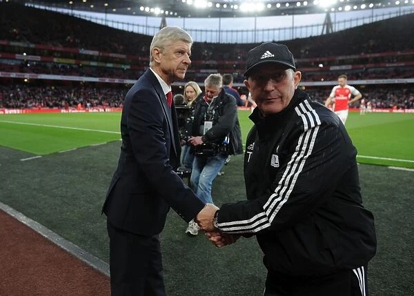 Arsene Wenger and Tony Pulis: A Pre-Match Handshake at the Emirates, Arsenal vs. West Bromwich Albion, Premier League, 2016