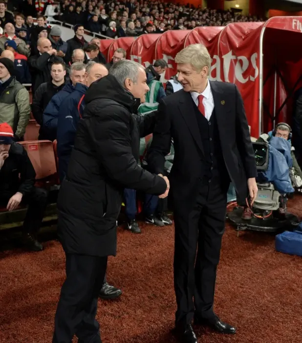 Framed Print : Arsene Wenger vs. Jose Mourinho: A Premier League Rivalry Reignites at the Emirates (2013-14)