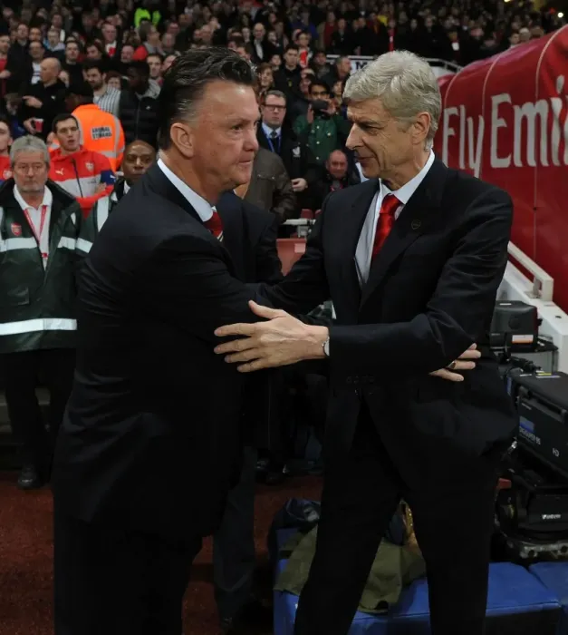 Framed Print : Arsene Wenger vs. Louis van Gaal: Premier League Showdown (Arsenal v Manchester United, 2014)