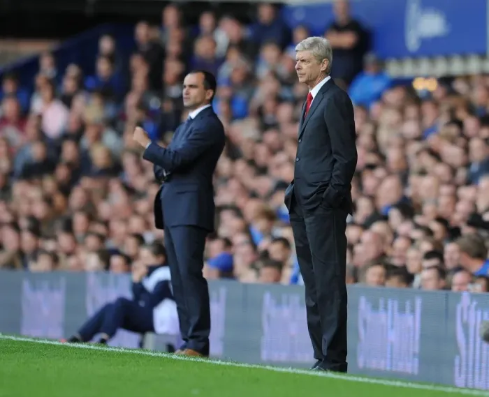 Framed Print : Arsene Wenger vs. Roberto Martinez: Premier League Showdown (Everton v Arsenal, 2014) Framed Print : Arsene Wenger vs. Roberto Martinez: Premier League Showdown (Everton v Arsenal, 2014)