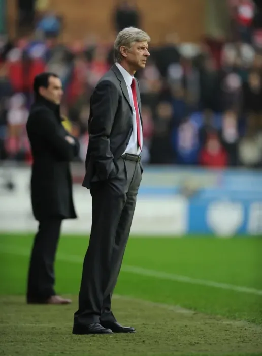 Framed Print : Arsene Wenger at Wigan: Arsenal vs. Wigan Athletic, Premier League 2012-13