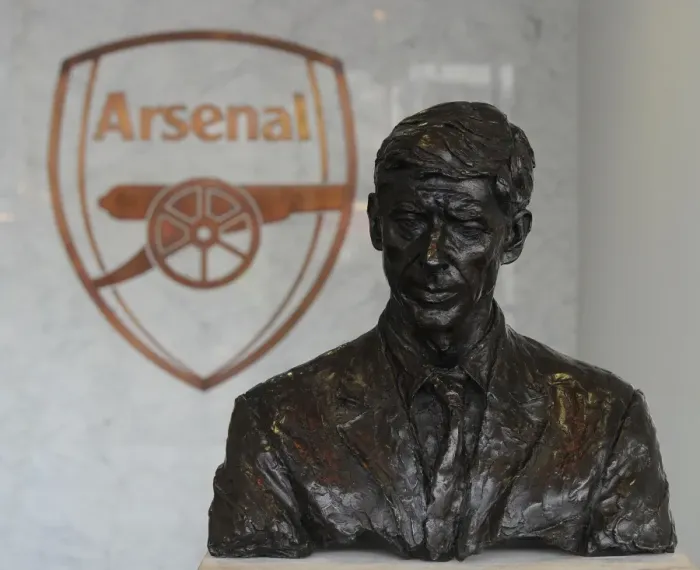 Framed Print : Arsene Wenger's Bust at Emirates Stadium - Arsenal v Everton, FA Cup 2014
