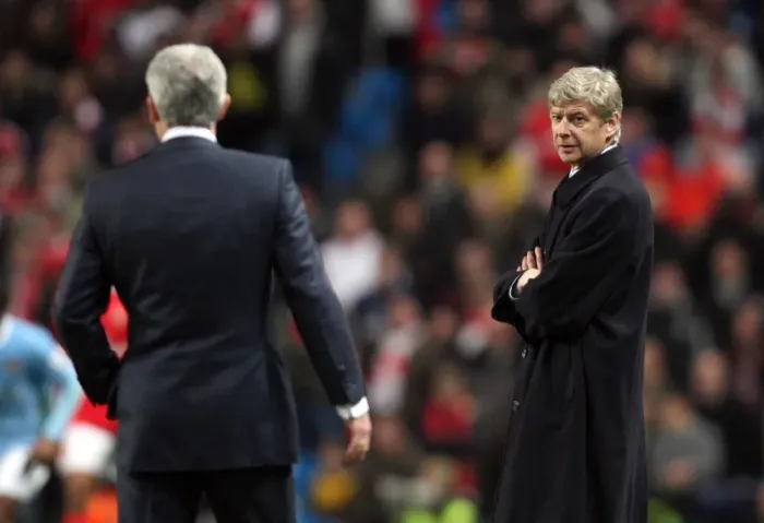 Framed Print : Arsene Wenger's Defeat: Manchester City Humiliates Arsenal 3-0 in the Carling Cup, 2009