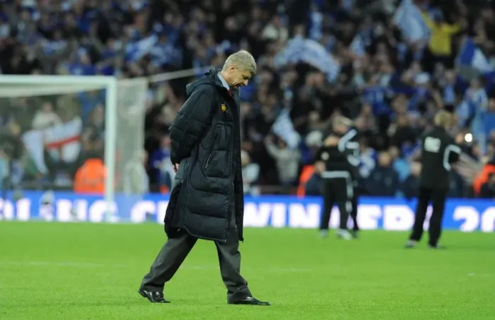 Framed Print : Arsene Wenger's Disappointment: Arsenal's Carling Cup Final Defeat to Birmingham City (27 / 2 / 2011) Framed Print : Arsene Wenger's Disappointment: Arsenal's Carling Cup Final Defeat to Birmingham City (27 / 2 / 2011)