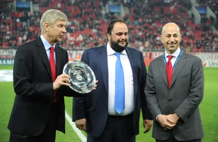 Framed Print : Arsene Wenger's Milestone European Match: Arsenal FC vs. Olympiacos FC, UEFA Champions League, Athens 2011