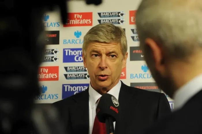 Framed Print : Arsene Wenger's Unwavering Pre-Match Focus: Arsenal vs Manchester United, Premier League 2011-12 Framed Print : Arsene Wenger's Unwavering Pre-Match Focus: Arsenal vs Manchester United, Premier League 2011-12