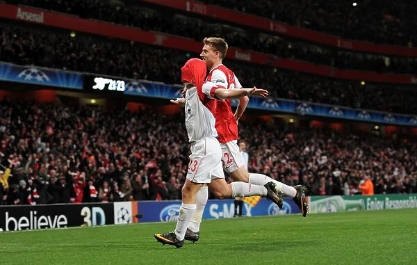 Arshavin and Bendtner's Unforgettable Goal: Arsenal Takes a 2-1 Lead Over Barcelona in the Champions League