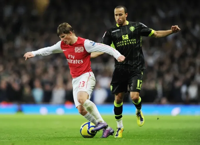 Framed Print : Arshavin Breaks Past Townsend: Arsenal vs Leeds United, FA Cup 2011-12 Framed Print : Arshavin Breaks Past Townsend: Arsenal vs Leeds United, FA Cup 2011-12