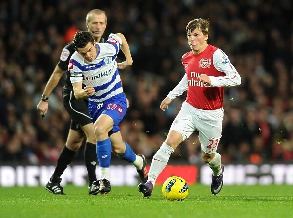 Arshavin Outmaneuvers Barton: Arsenal vs. Queens Park Rangers, Premier League, 2011