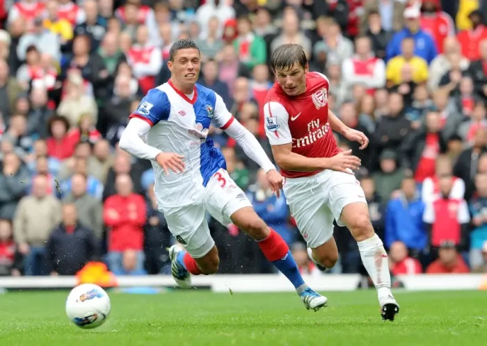 Framed Print : Arshavin vs Lowe: Thrilling 4-3 Barclays Premier League Clash between Blackburn Rovers and Arsenal, September 17, 2011 Framed Print : Arshavin vs Lowe: Thrilling 4-3 Barclays Premier League Clash between Blackburn Rovers and Arsenal, September 17, 2011