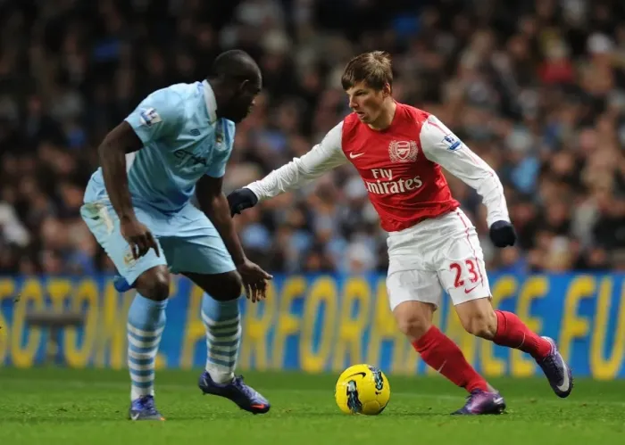 Framed Print : Arshavin vs. Richards: Manchester City vs. Arsenal, Premier League Showdown (2011-12)