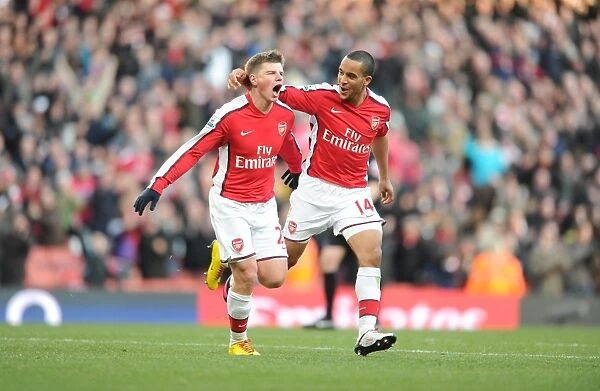 Arshavin and Walcott: Celebrating Arsenal's 3rd Goal Against Burnley (6-2-2010)