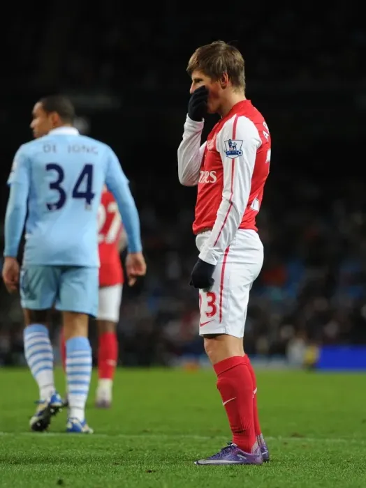 Framed Print : Arshavin's Blocked Cross: Manchester City vs. Arsenal, Premier League (2011-12)
