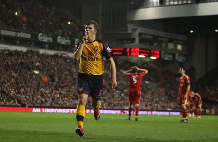Framed Print : Arshavin's Double Strike: The Thrilling 4-4 Draw Against Liverpool Framed Print : Arshavin's Double Strike: The Thrilling 4-4 Draw Against Liverpool