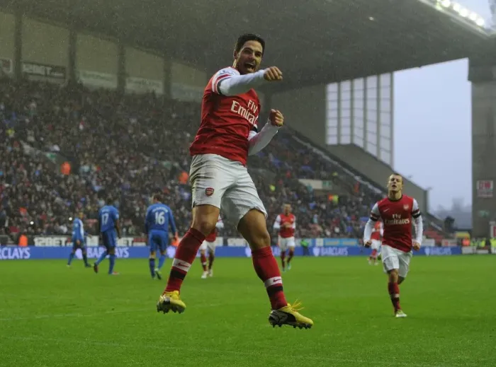 Framed Print : Arteta's Game-Winning Strike: Wigan Athletic vs. Arsenal, Premier League 2012-13 Framed Print : Arteta's Game-Winning Strike: Wigan Athletic vs. Arsenal, Premier League 2012-13