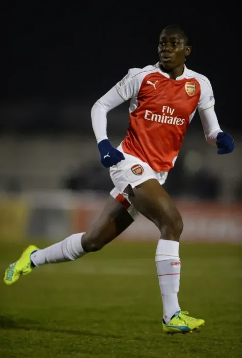 Framed Print : Asisat Oshoala: In Action for Arsenal Ladies Against Reading FC Women (WSL 1, 2016) Framed Print : Asisat Oshoala: In Action for Arsenal Ladies Against Reading FC Women (WSL 1, 2016)