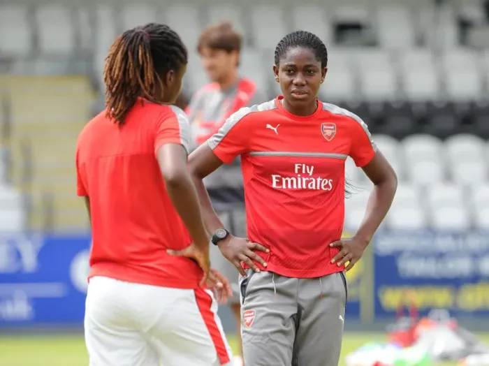 Framed Print : Asisat Oshoala (Arsenal Ladies). Arsenal Ladies 2: 0 Notts County. WSL Divison One