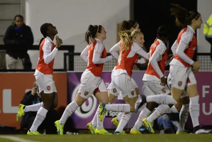 Framed Print : Asisat Oshoala Scores Arsenal's Second Goal (WSL 1, 2016)