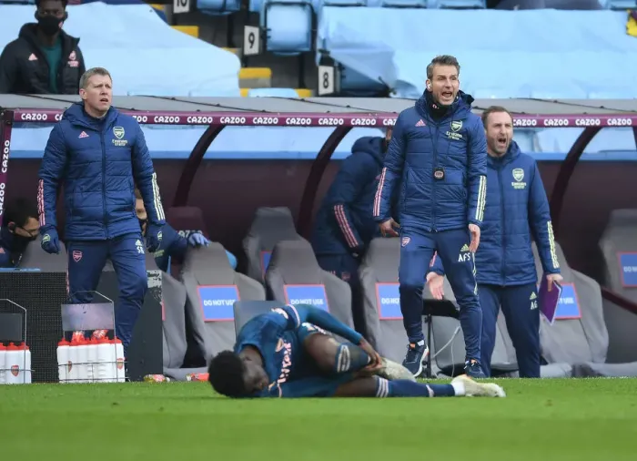 Framed Print : Assistant Coaches React after Foul on Saka: Aston Villa vs. Arsenal, 2021-21 Premier League (Behind Closed Doors) Framed Print : Assistant Coaches React after Foul on Saka: Aston Villa vs. Arsenal, 2021-21 Premier League (Behind Closed Doors)