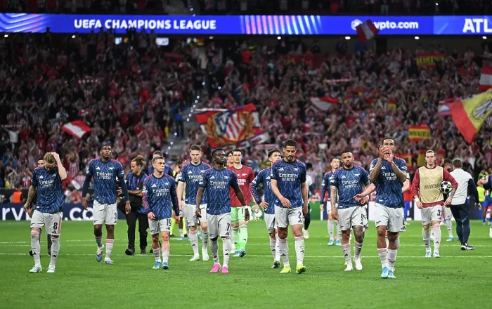 Framed Print : Atletico de Madrid v Arsenal FC - UEFA Champions League 2025 / 26 Semi Final First Leg