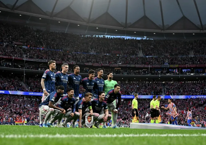 Framed Print : Atletico de Madrid v Arsenal FC - UEFA Champions League 2025 / 26 Semi Final First Leg
