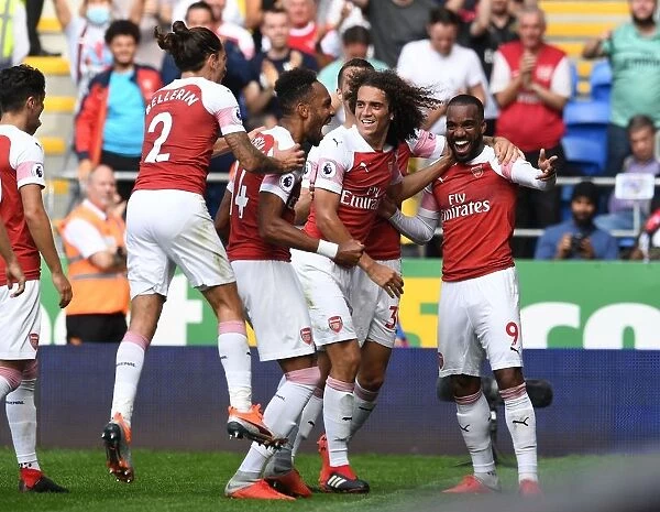 Aubameyang, Guendouzi, and Lacazette: Celebrating Arsenal's Goals Against Cardiff City