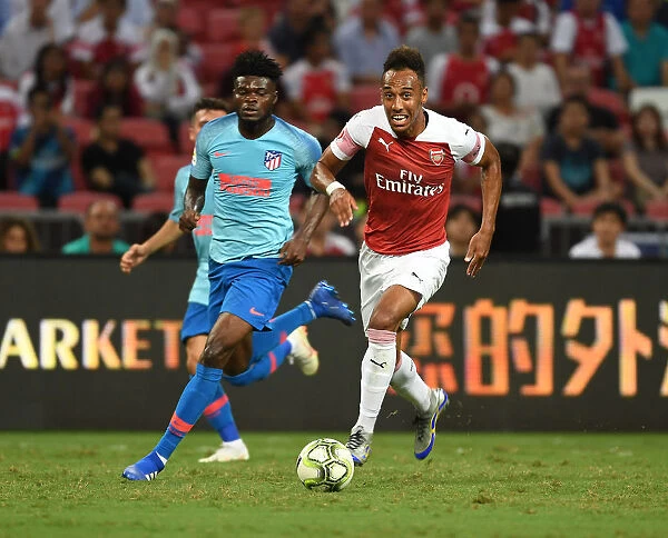 Aubameyang Outmaneuvers Partey: Arsenal vs Atletico Madrid, International Champions Cup 2018