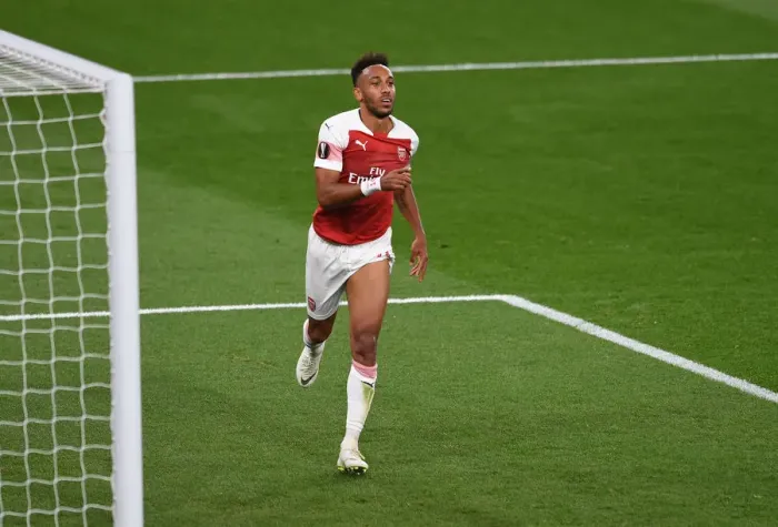 Framed Print : Aubameyang Scores: Arsenal's Europa League Victory over Vorskla Poltava