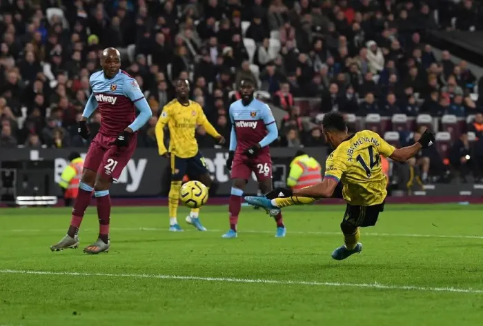 Framed Print : Aubameyang Scores Arsenal's Third Goal: West Ham United vs Arsenal FC, Premier League 2019-20 Framed Print : Aubameyang Scores Arsenal's Third Goal: West Ham United vs Arsenal FC, Premier League 2019-20