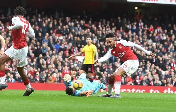Aubameyang Scores Arsenal's Second: Arsenal vs. Watford, Premier League 2017-18 - Aubameyang's Strike at Emirates Stadium