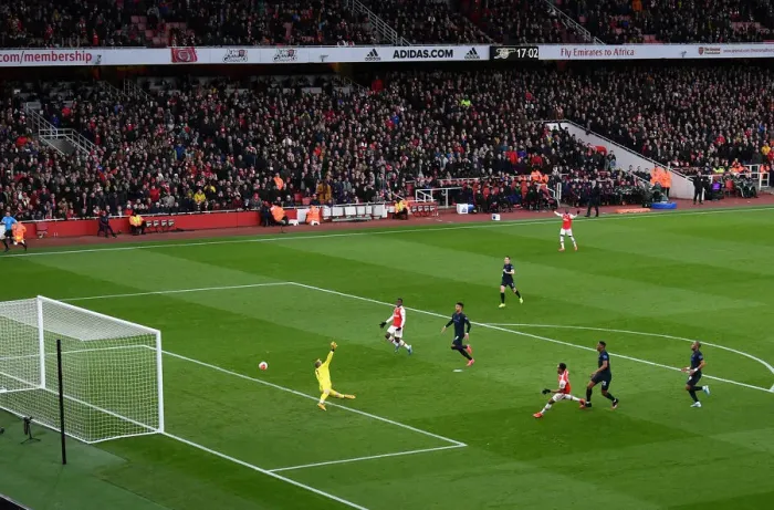 Framed Print : Aubameyang Scores Arsenal's Second Goal Against Everton in Premier League Match (Arsenal v Everton 2019-20) Framed Print : Aubameyang Scores Arsenal's Second Goal Against Everton in Premier League Match (Arsenal v Everton 2019-20)