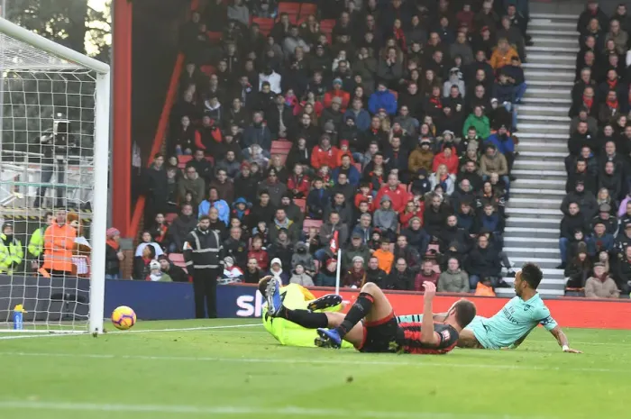 Framed Print : Aubameyang Scores the Second: AFC Bournemouth vs. Arsenal FC, Premier League 2018-19 Framed Print : Aubameyang Scores the Second: AFC Bournemouth vs. Arsenal FC, Premier League 2018-19