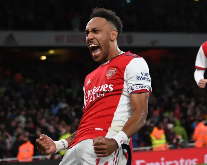 Framed Print : Aubameyang Scores His Second: Arsenal's Victory Against Aston Villa (2021-22) Framed Print : Aubameyang Scores His Second: Arsenal's Victory Against Aston Villa (2021-22)