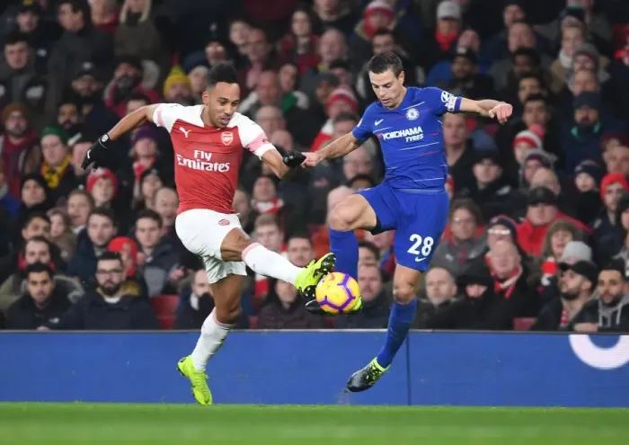 Framed Print : Aubameyang vs. Azpilicueta: Igniting the Rivalry - Arsenal vs. Chelsea, Premier League Clash