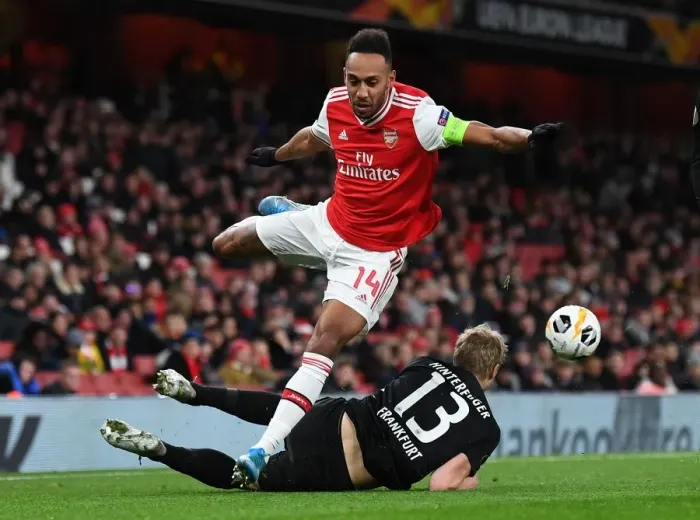 Framed Print : Aubameyang vs. Hinteregger: Europa League Showdown - Arsenal vs. Eintracht Frankfurt Framed Print : Aubameyang vs. Hinteregger: Europa League Showdown - Arsenal vs. Eintracht Frankfurt