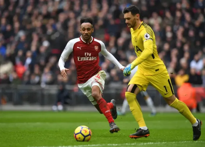 Framed Print : Aubameyang vs. Lloris: Intense Battle in the Premier League Showdown between Arsenal and Tottenham Framed Print : Aubameyang vs. Lloris: Intense Battle in the Premier League Showdown between Arsenal and Tottenham