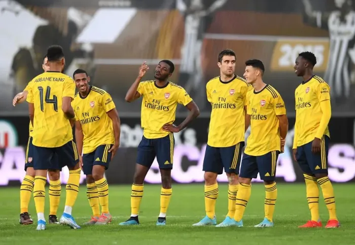 Framed Print : Aubameyang vs. Maitland-Niles: Dramatic Penalty Showdown – Angers vs. Arsenal (2019)