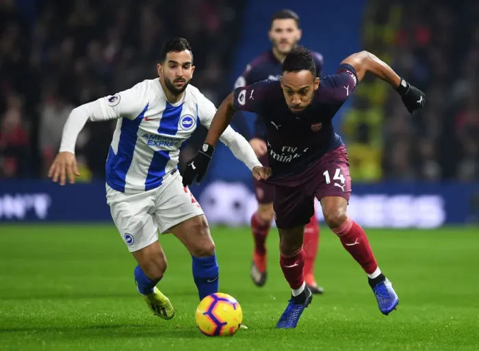 Framed Print : Aubameyang vs Montoya: Battle at the Brighton Turf - Arsenal vs Brighton & Hove Albion, Premier League 2018-19 Framed Print : Aubameyang vs Montoya: Battle at the Brighton Turf - Arsenal vs Brighton & Hove Albion, Premier League 2018-19