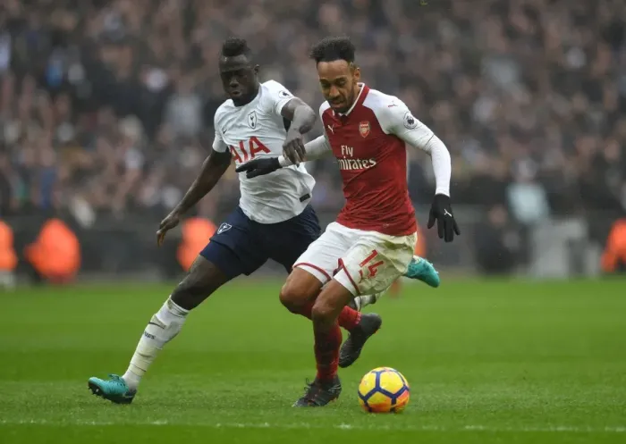 Framed Print : Aubameyang vs Sanchez: Intense Battle in Tottenham Hotspur vs Arsenal Premier League Clash