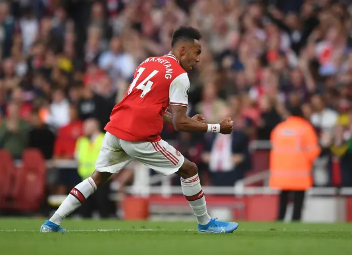 Framed Print : Aubameyang's Brace: Arsenal Triumphs Over Tottenham in the 2019-20 Premier League